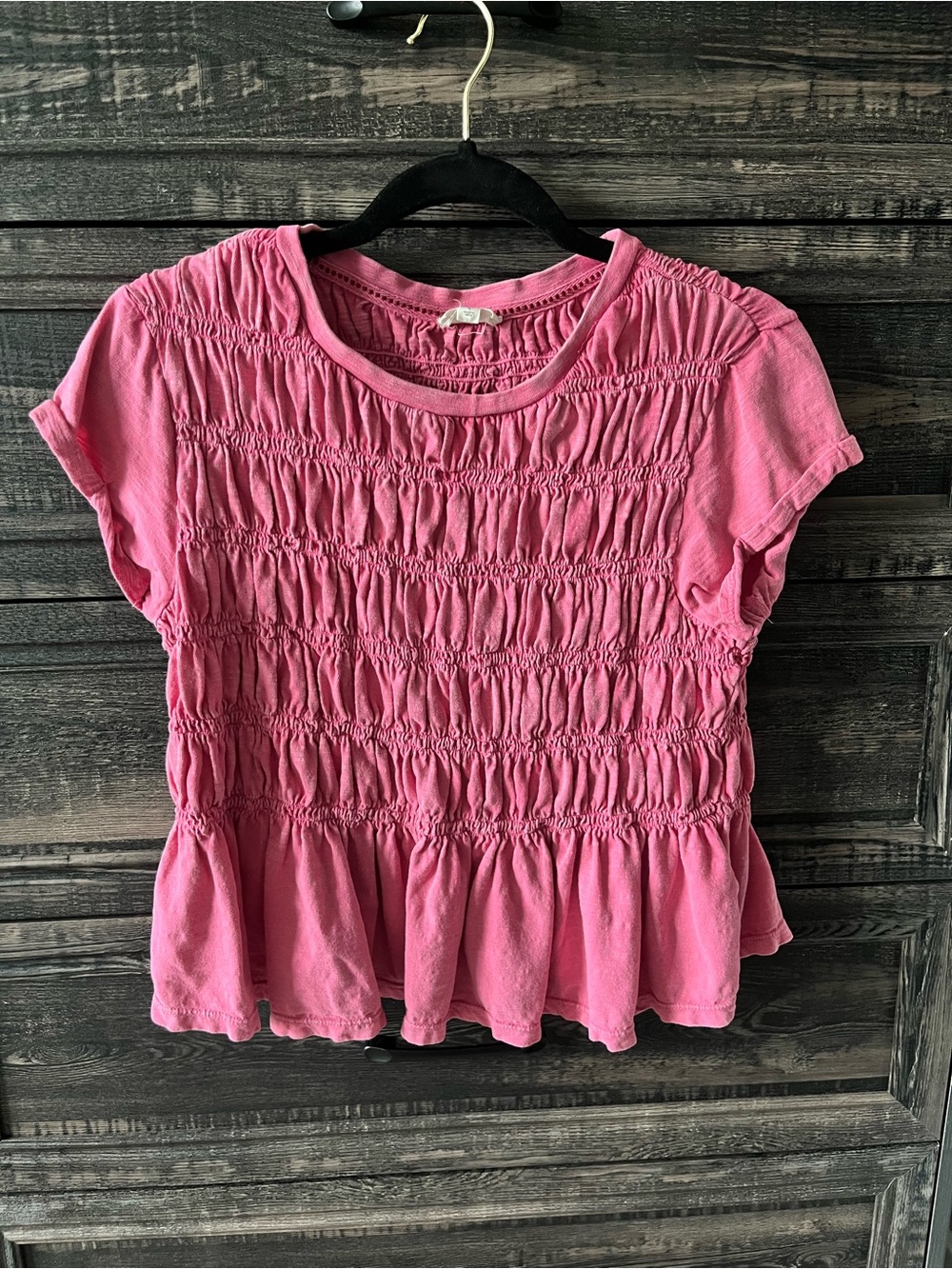 Pilcro Rouched pink top size small